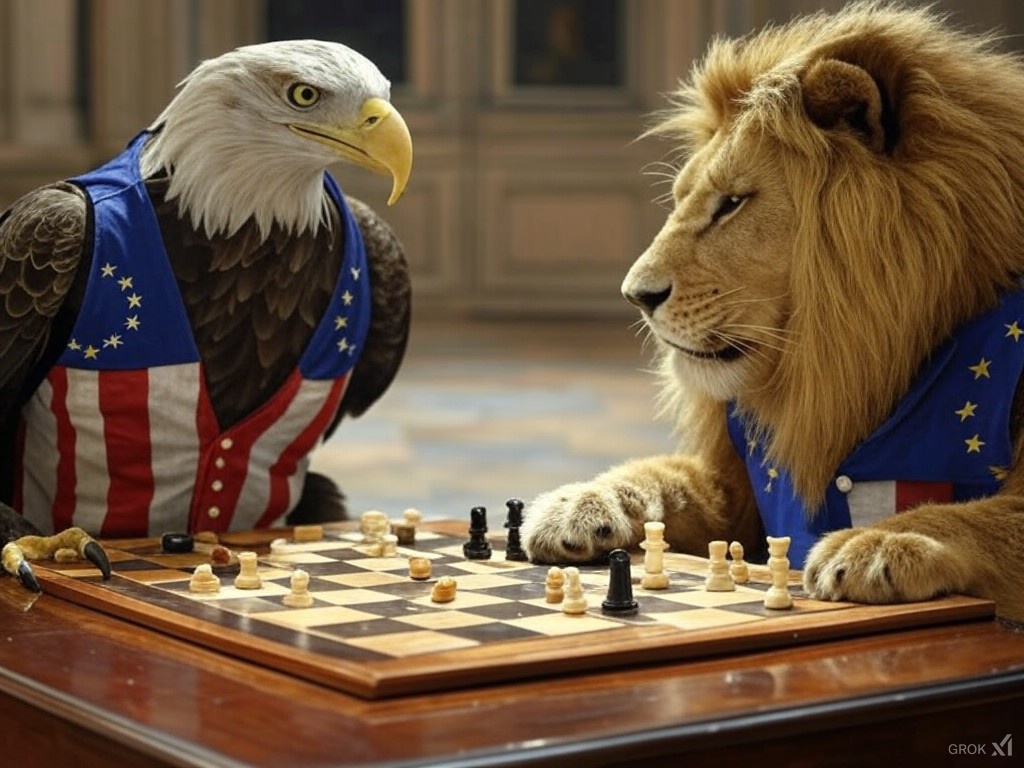 The US is playing Checkers and the EU is playing Chess